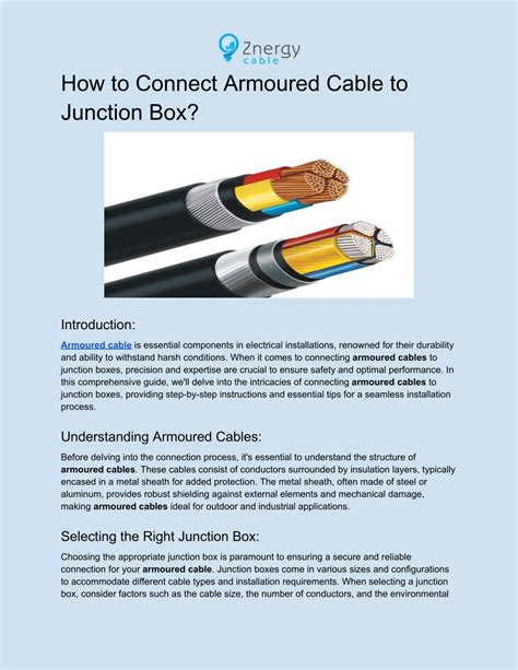 how to connect armoured cable to plastic junction box|armoured cable underground junction box.